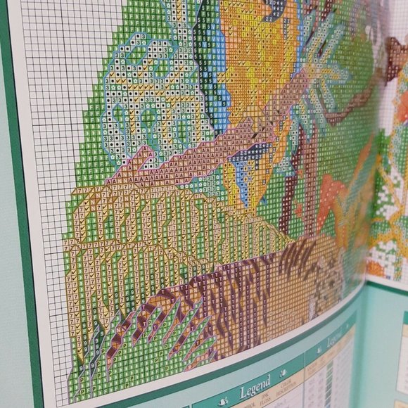 Rainforest Tiger Panther Parrot Cross Stitch Leaf - Picture 6 of 8
